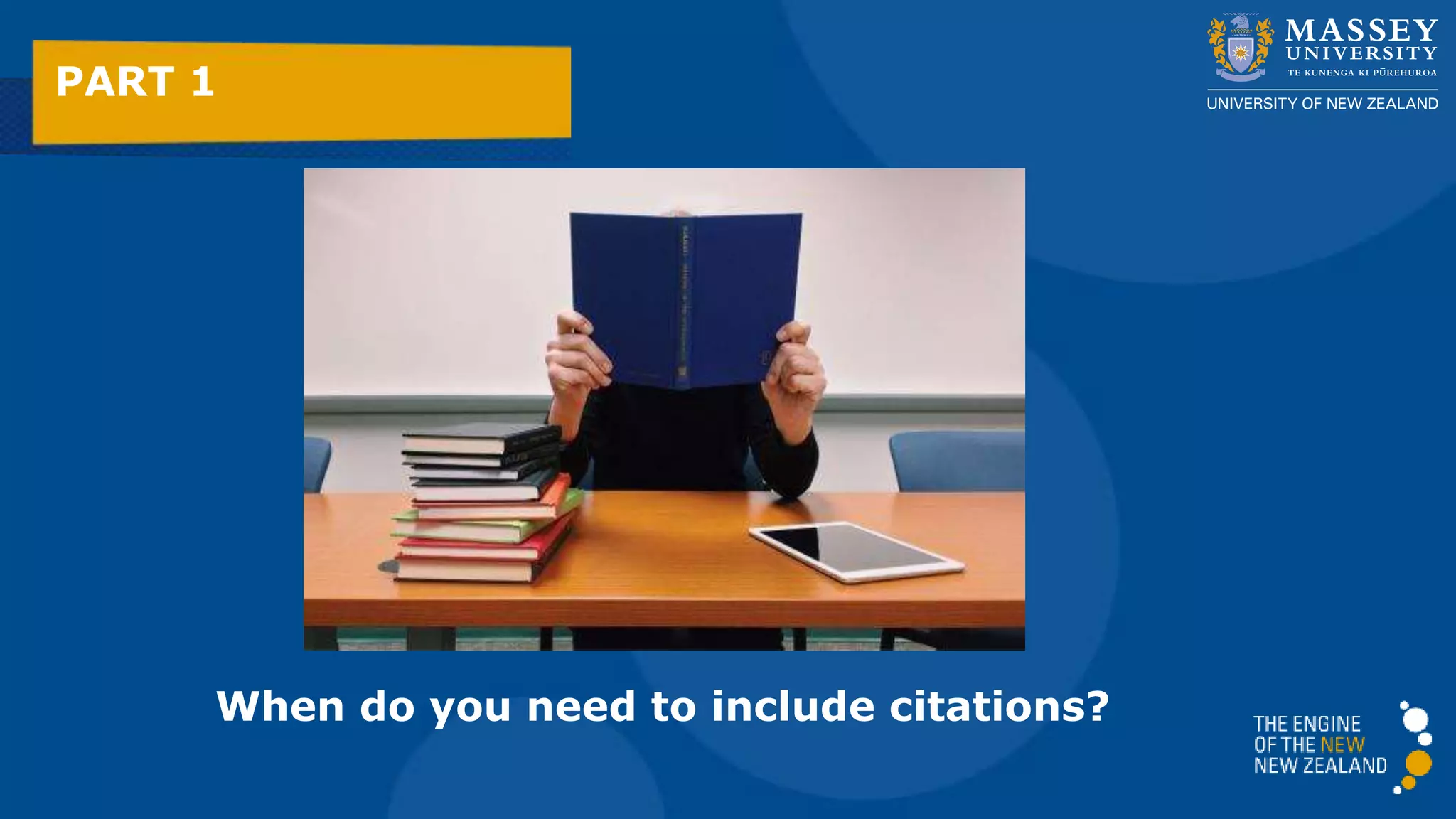 When do you need to include citations?
PART 1
 