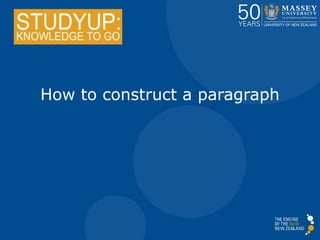 How to construct a paragraph
 