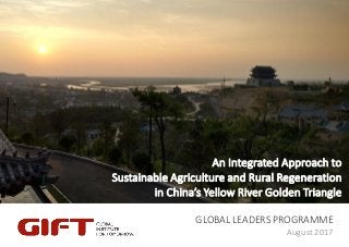 GLOBAL LEADERS PROGRAMME
August 2017
An Integrated Approach to
Sustainable Agriculture and Rural Regeneration
in China’s Yellow River Golden Triangle
 