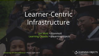 © 2016 Learning Objects.University API Unconference • Provo Utah 2017
Learner-Centric
Infrastructure
Jon Mott • @jonmott
Learning Objects • @learningobjects
 