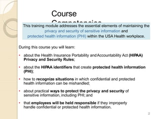 Hipaa Training Module Annual HIPAA Training | PPTX