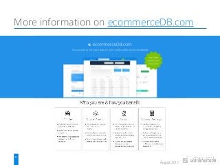 August 2017
Source: similarweb.com
More information on ecommerceDB.com
8
 