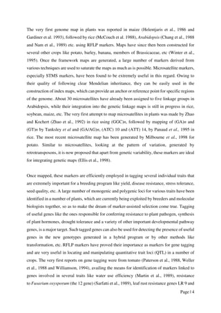 Advancement of molecular markers and crop improvement in plant breeding ...