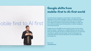 Google shifts from
mobile-first to AI-first world
Over the last year, Google has made ripples in the tech world by
decidin...