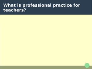 What is professional practice for
teachers?
 