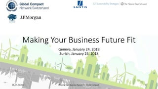 Making Your Business Future Fit
Geneva, January 24, 2018
Zurich, January 25, 2018
24./25.01.2018 Making Your Business Future Fit - Global Compact 1
 