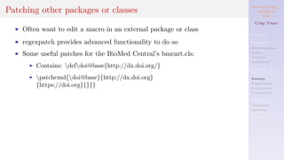 Topics in TeX and LaTeX: Selected packages, programming, and Overleaf ...