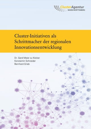 Cluster-Initiativen als
Schrittmacher der regionalen
­Innovationsentwicklung
Dr. Gerd Meier zu Köcker
Konstantin Schneider
Bernhard Grieb
 