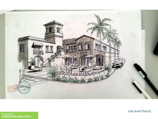 Ink and Pencil
Designed by a
LANDSCAPE ARCHITECT
 