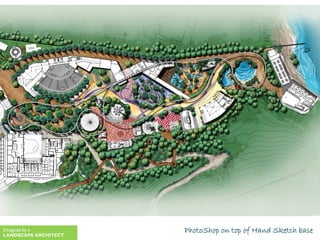 Designed by a
LANDSCAPE ARCHITECT
PhotoShop on top of Hand Sketch base
 