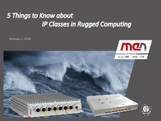 Textmasterformat bearbeiten
▪ Second Level
▪ Third Level
▪ Fourth Level
Fifth Level
February 1, 2018
5 Things to Know about
IP Classes in Rugged Computing
 