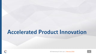|
Accelerated Product Innovation
February 2018API Workshop & Tech Lab 8
 