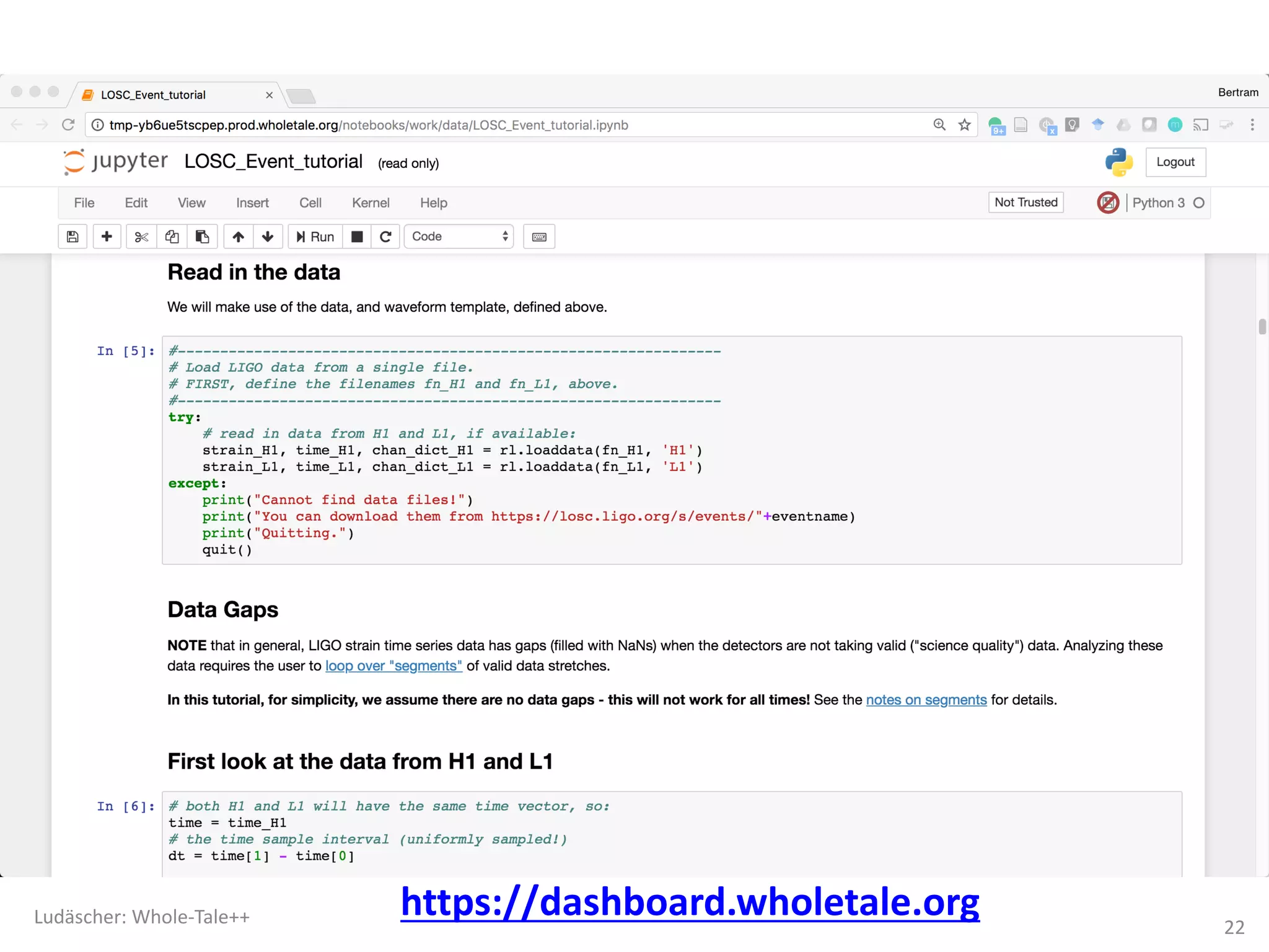 Ludäscher:	Whole-Tale++
22
https://dashboard.wholetale.org
 
