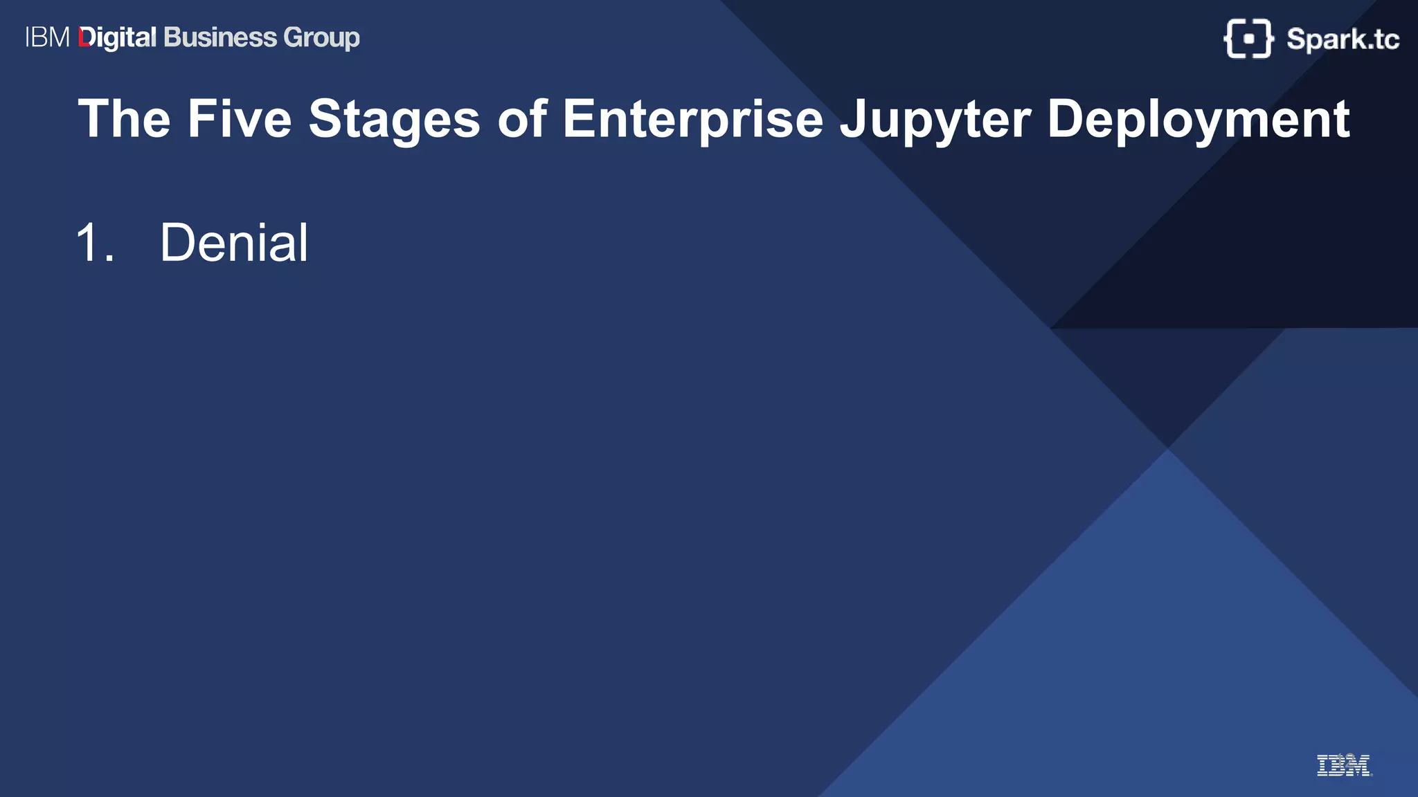 12
The Five Stages of Enterprise Jupyter Deployment
1. Denial
 