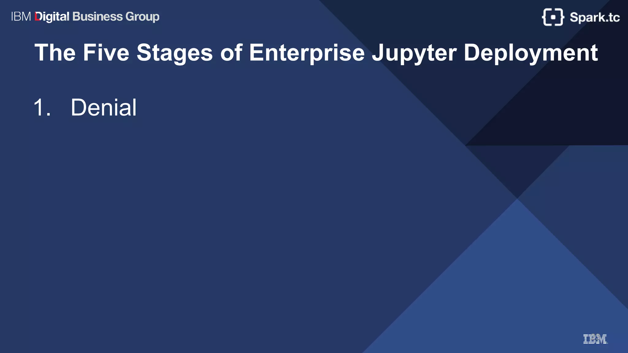 23
The Five Stages of Enterprise Jupyter Deployment
1. Denial
 