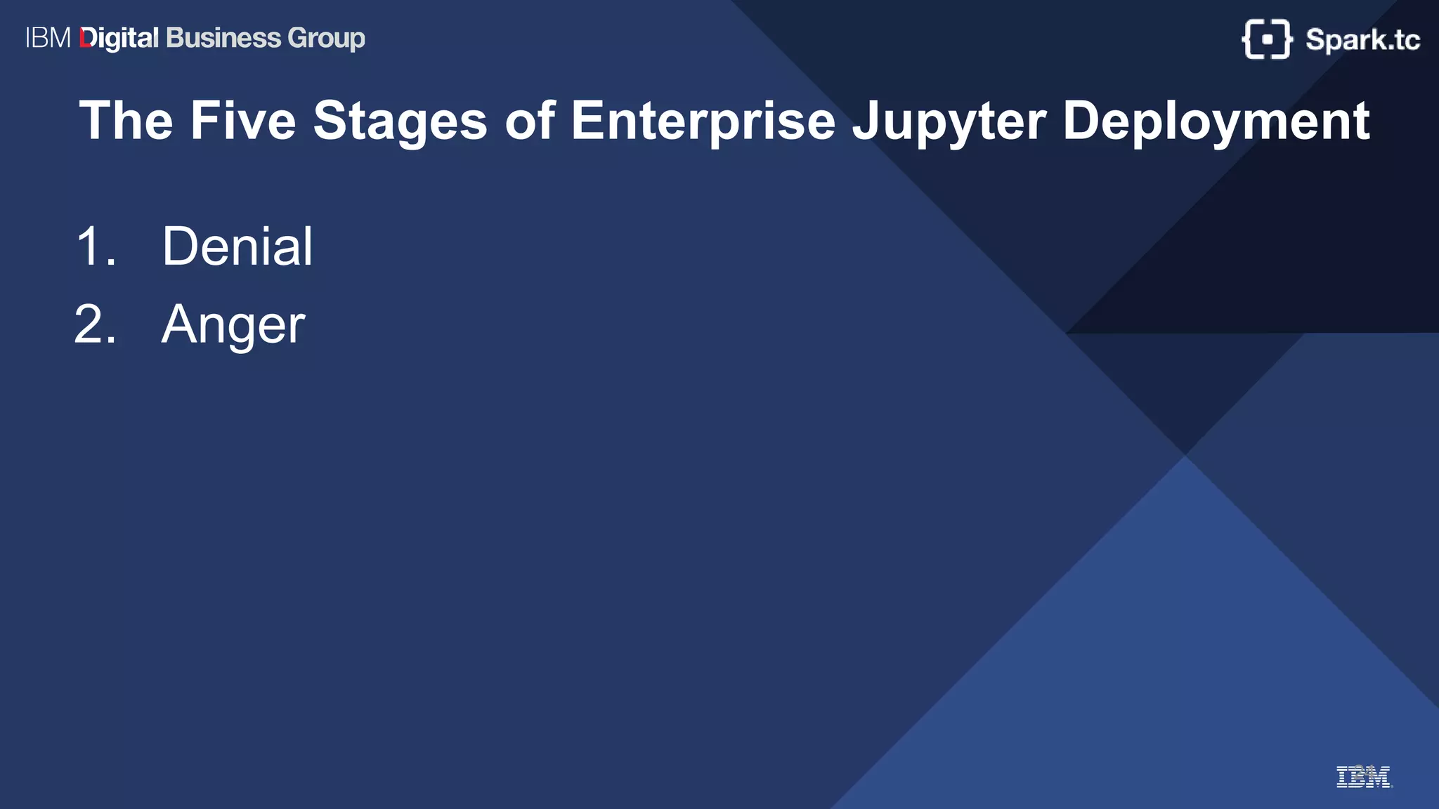 24
The Five Stages of Enterprise Jupyter Deployment
1. Denial
2. Anger
 