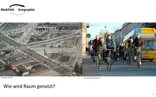 13
http://www.sutp.org http://www.freeairpump.com
Mobilität Geographie
Wie wird Raum genutzt?
 