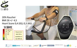 35
20% Raucher
BMI 26 +/- 4,5
Heart Score 0,4 (IG); 0,3 (KG)
 