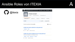 Ansible Roles von ITEXIA
@itexia
 