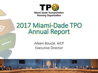2017 Miami-Dade TPO
Annual Report
Aileen Bouclé, AICP
Executive Director
 