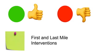 First and Last Mile
Interventions
 