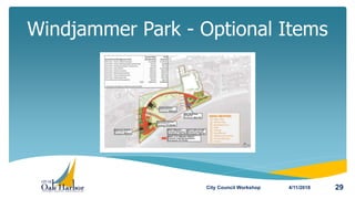 Windjammer Park - Optional Items
4/11/2018City Council Workshop 29
 