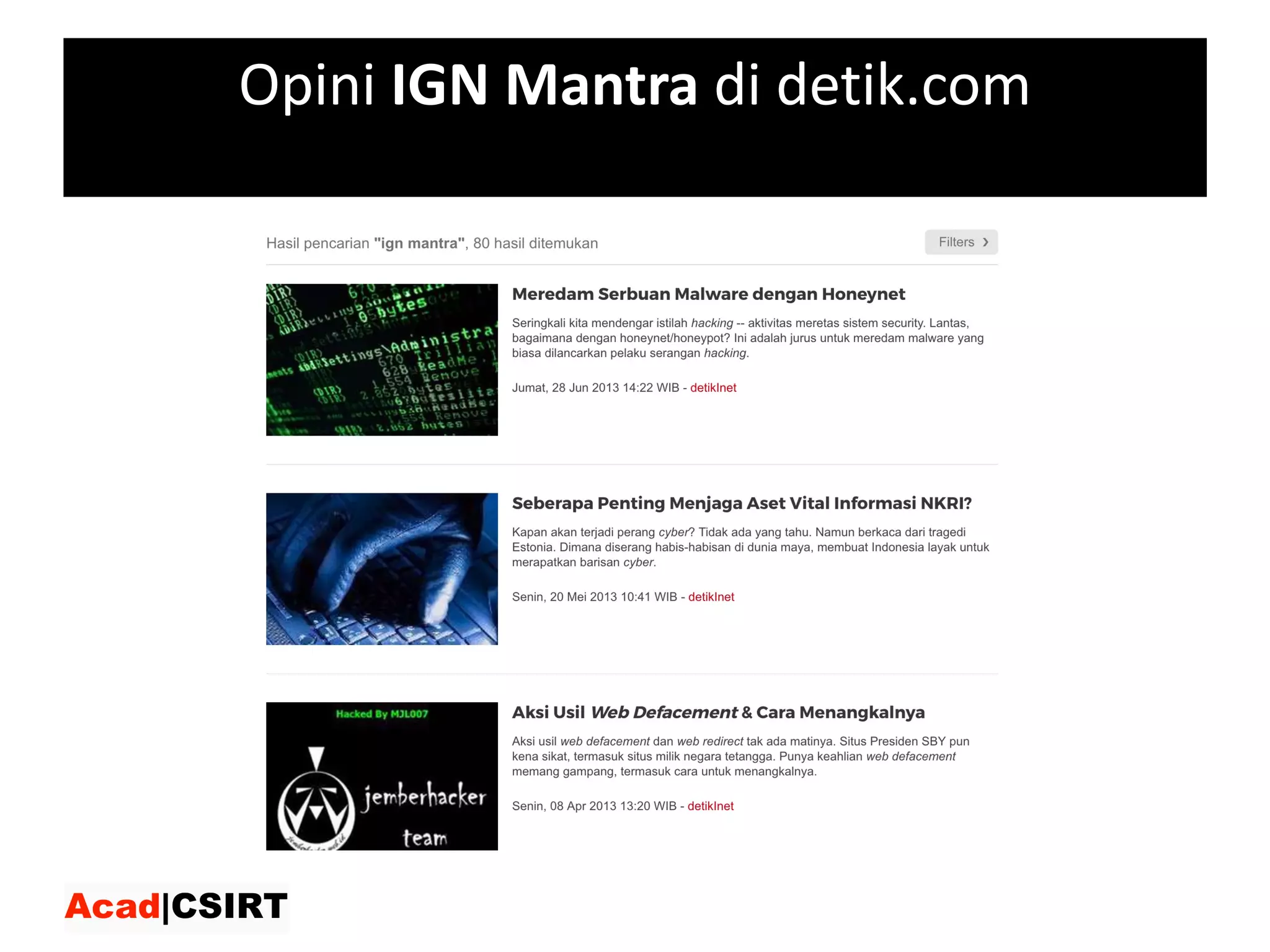 Opini IGN	Mantra	di	detik.com
 