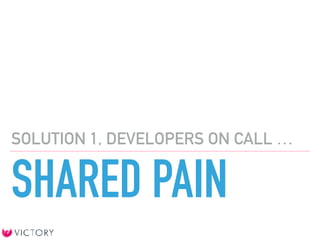SHARED PAIN
SOLUTION 1, DEVELOPERS ON CALL …
 