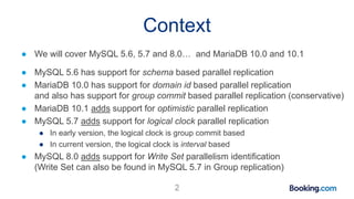 The Full MySQL and MariaDB Parallel Replication Tutorial | PDF