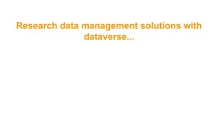 Research data management solutions with
dataverse...
 