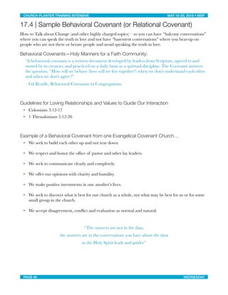 Workbook: Church Planter Training Intensive, Minneapolis MN, May 2018 | PDF