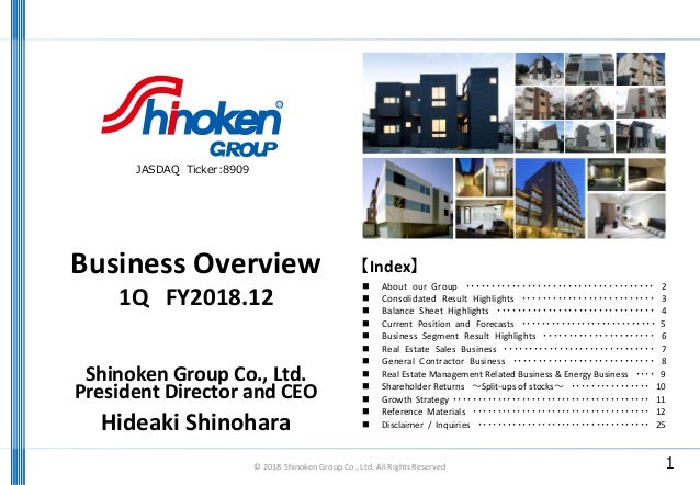 pix Shinoken Stock Price shinoken investor presentation 2018