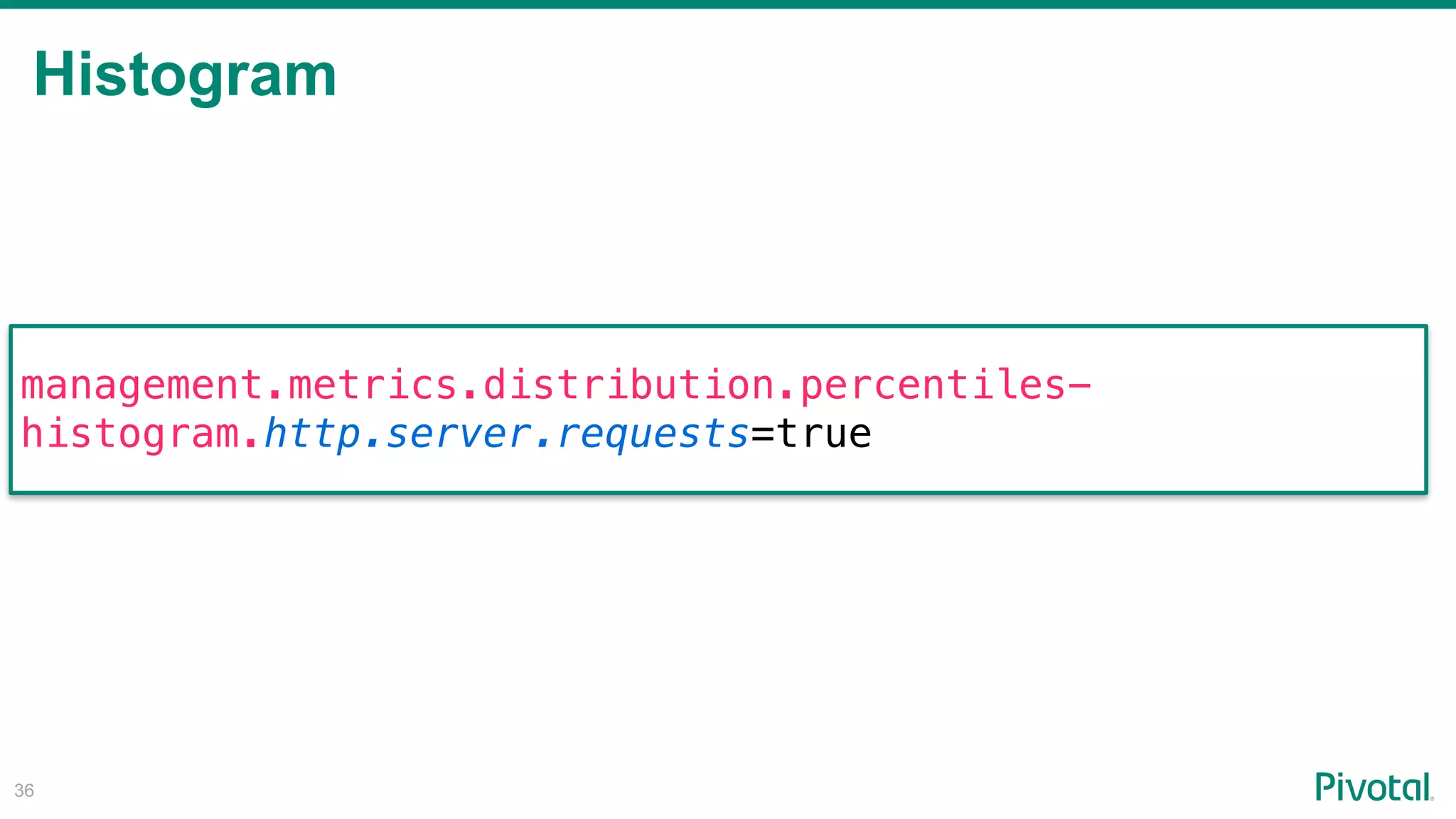 Histogram
!36
management.metrics.distribution.percentiles-
histogram.http.server.requests=true
 