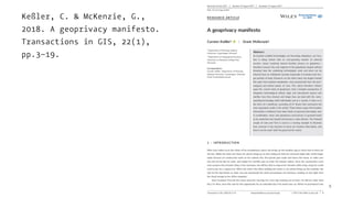 Keßler, C. & McKenzie, G.,
2018. A geoprivacy manifesto.
Transactions in GIS, 22(1),
pp.3–19.
5
 