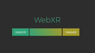 WebXR
WebVR WebAR
 