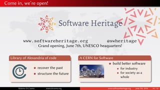 Osis18_Cloud : Software-heritage Slide 18