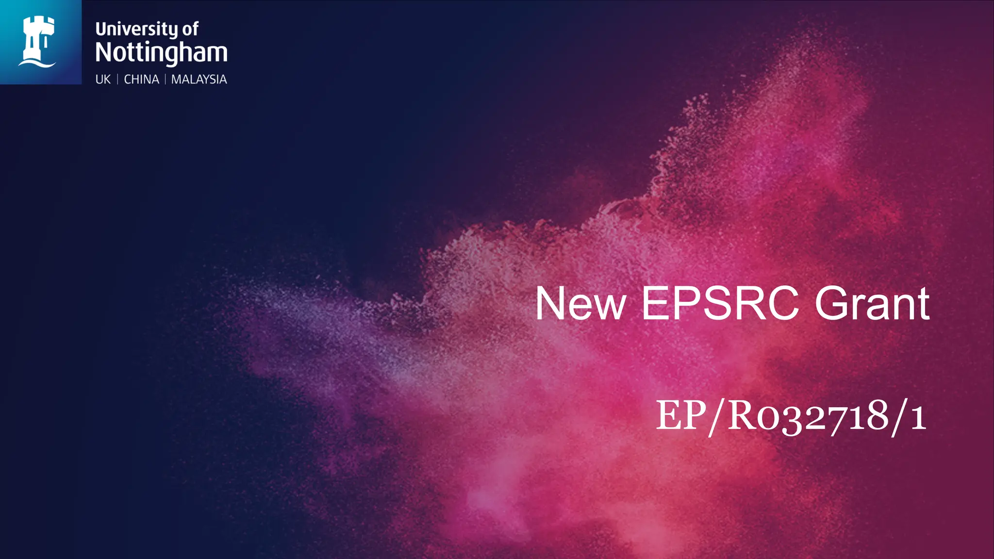 New EPSRC Grant
EP/R032718/1
 