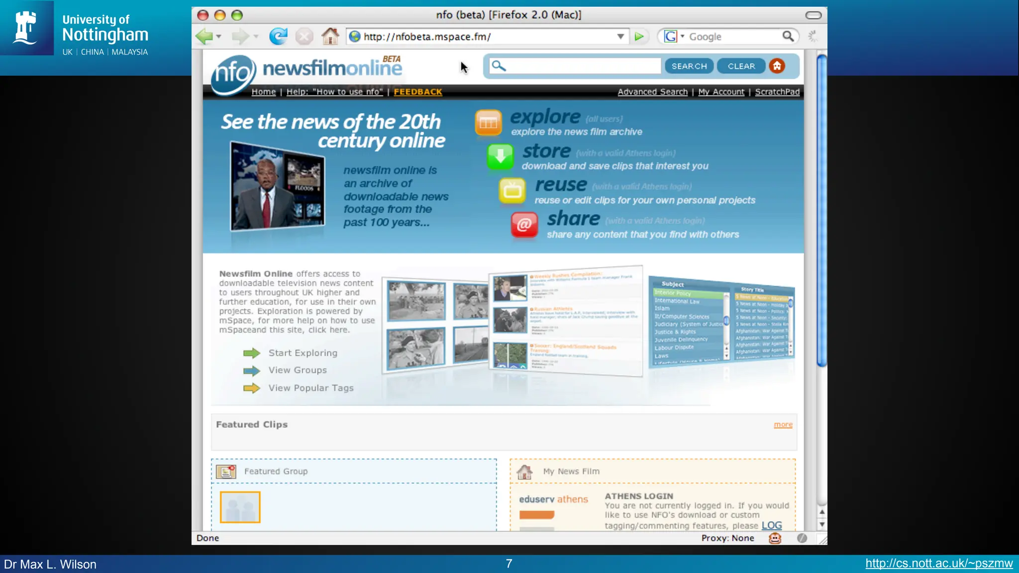 Dr Max L. Wilson http://cs.nott.ac.uk/~pszmw
7
 