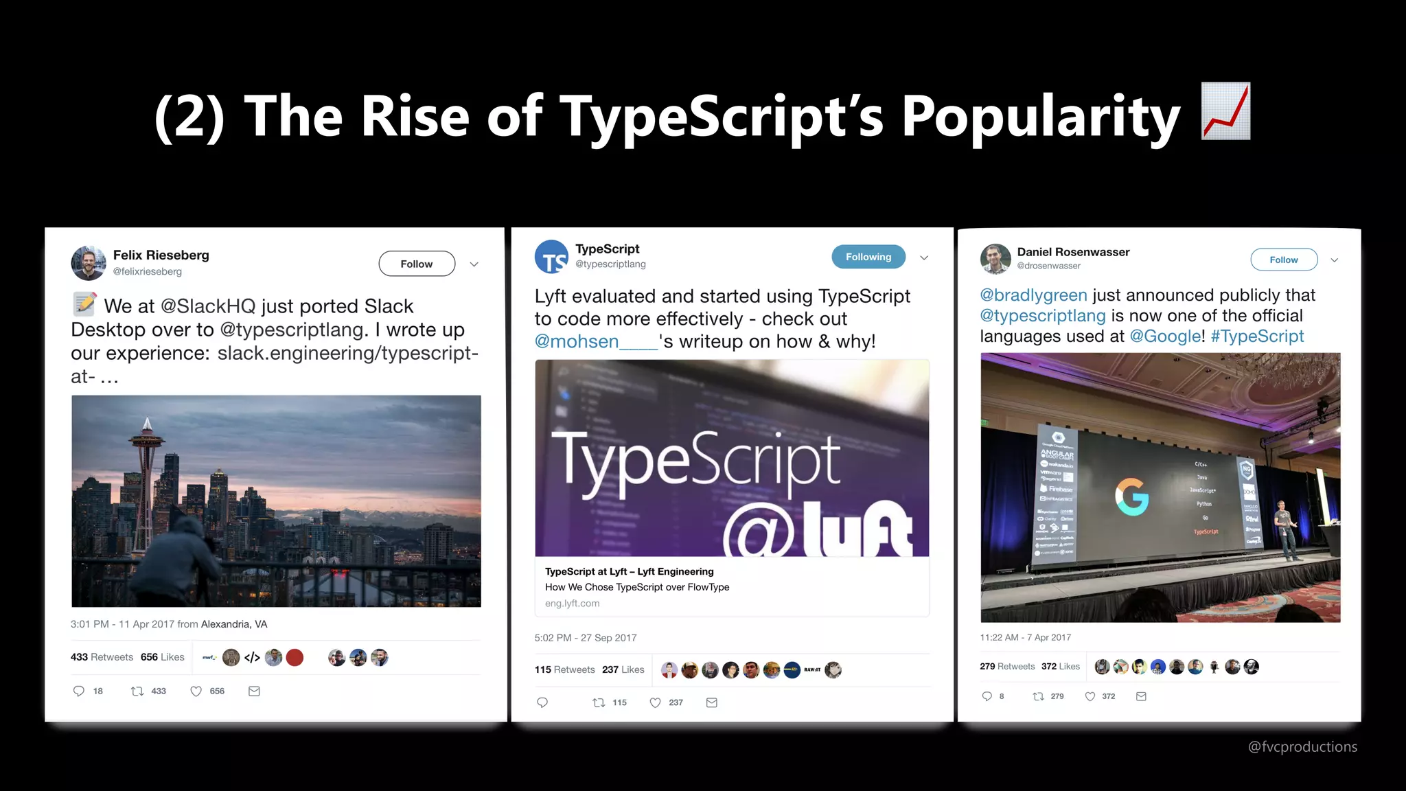 (2) The Rise of TypeScript’s Popularity 📈
@fvcproductions
 