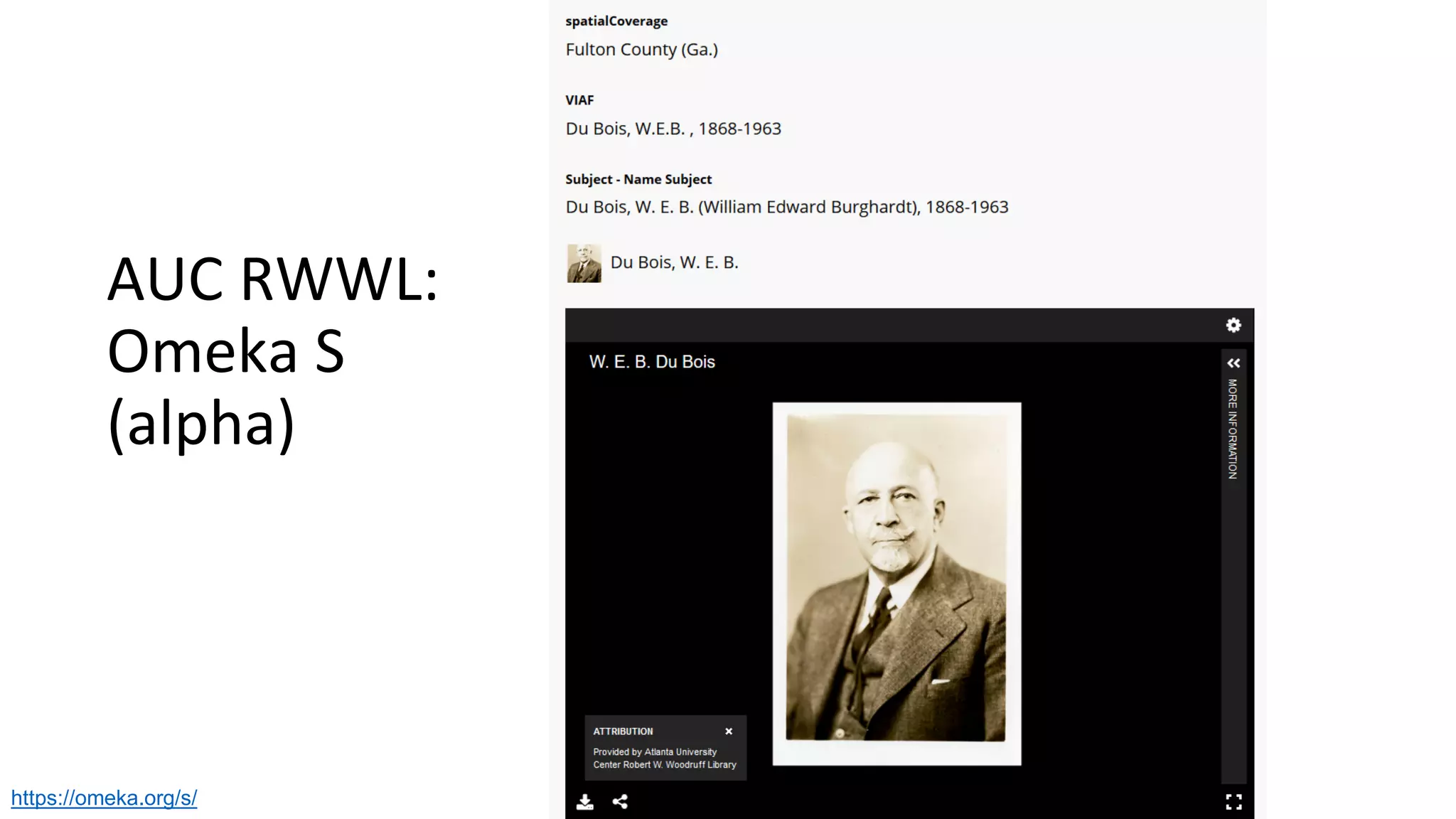 AUC RWWL:
Omeka S
(alpha)
https://omeka.org/s/
 