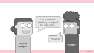 @cattsmall
Everyone loved
sketching! It aligned
the entire team.
Amazing!
ManagerProduct
Designer
 
