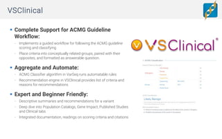 Automating the ACMG Guidelines with VSClinical | PPTX