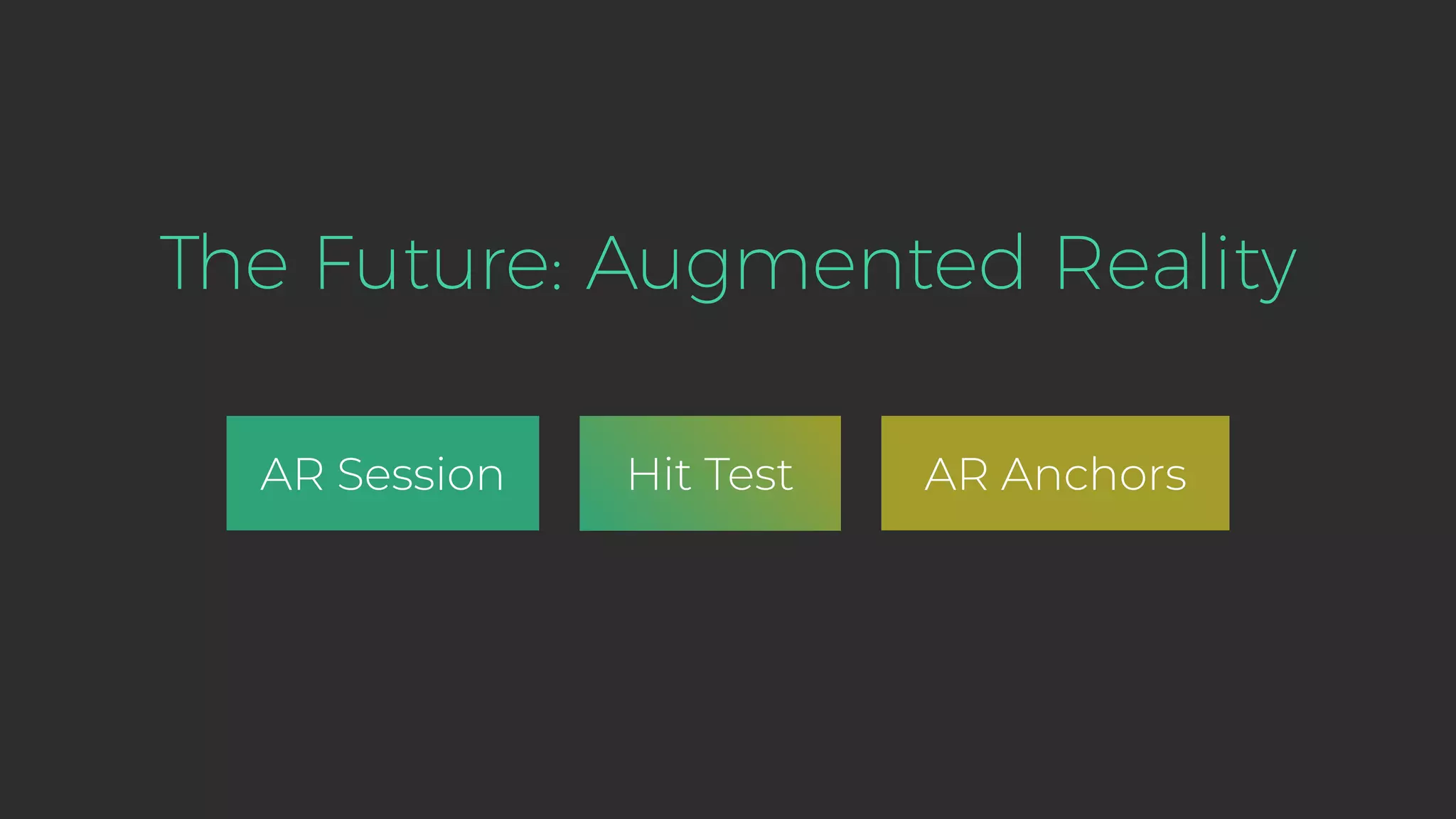 The Future: Augmented Reality AR Session Hit Test AR Anchors 