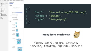 48x48, 72x72, 96x96, 144x144,
192x192, 256x256, 384x384, 512x512
many icons much wow
 