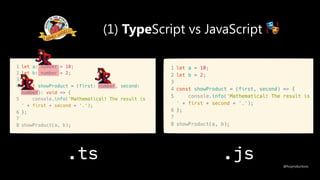 (1) TypeScript vs JavaScript 🎭
.ts .js
@fvcproductions
 