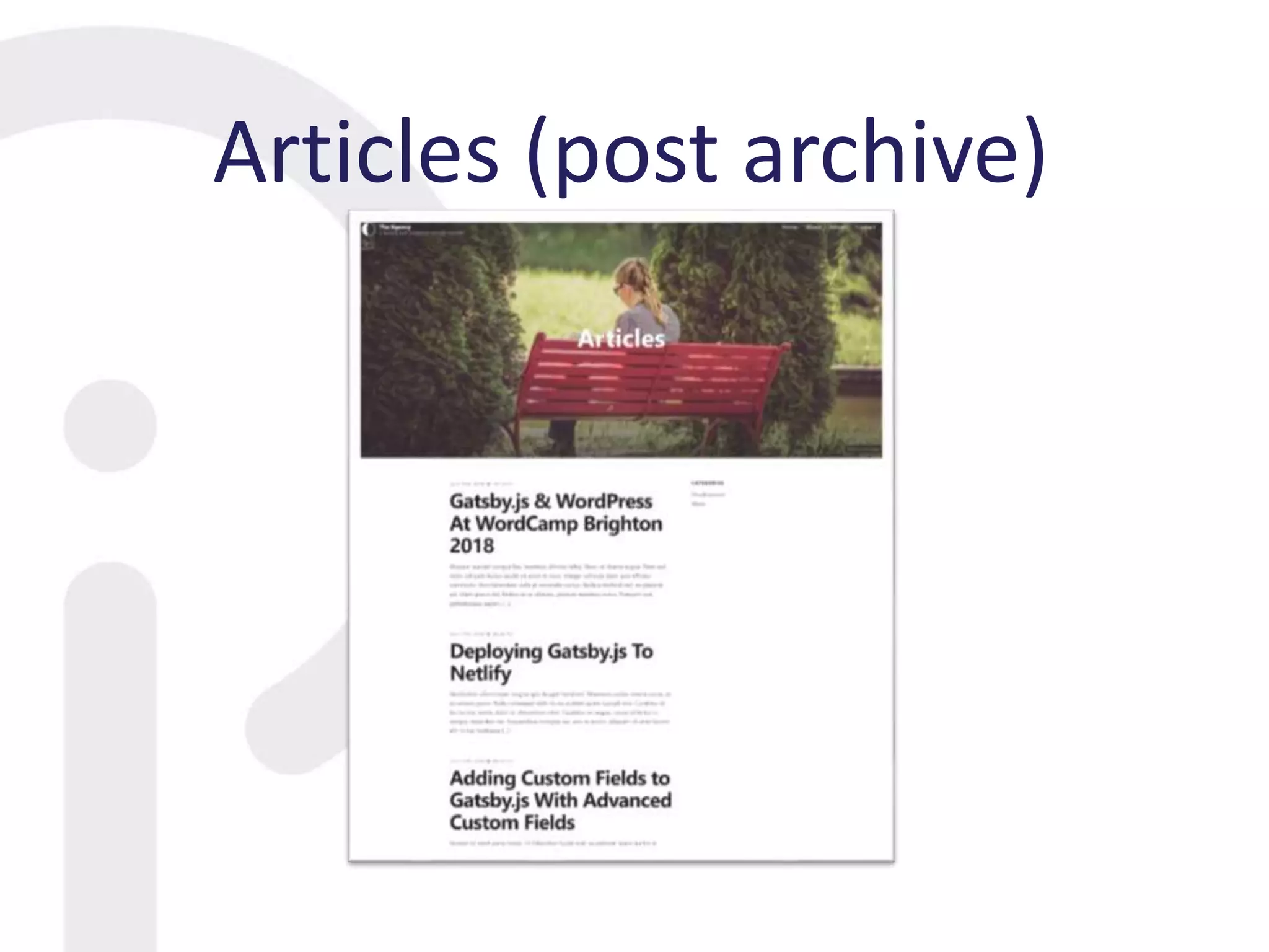 Articles (post archive)
 