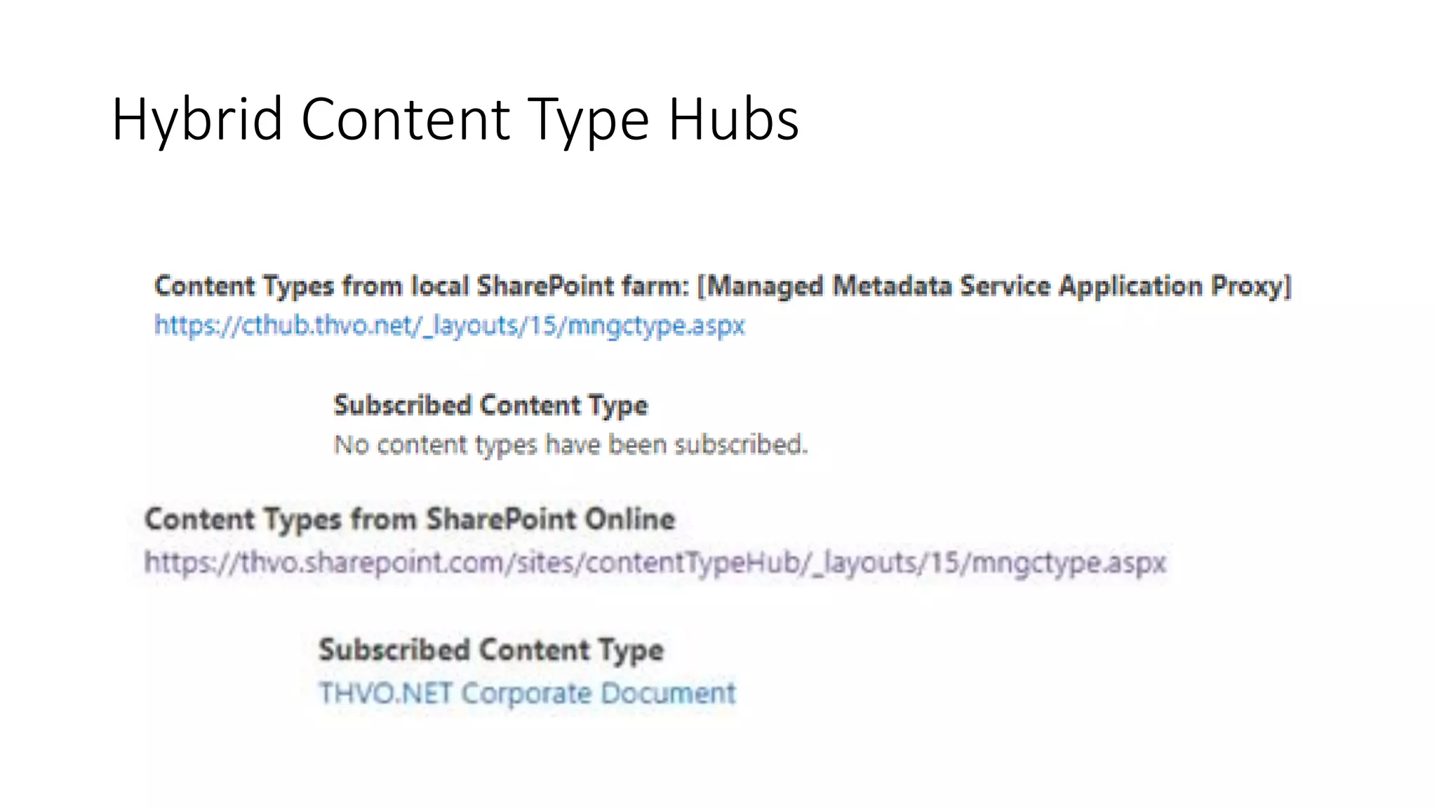 Hybrid Content Type Hubs
 