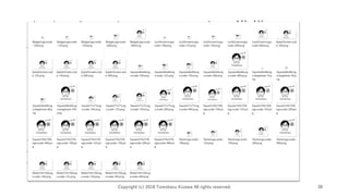 タイルとアイコンアセットの準備
• 種類とサイズ
• 倍率
• 100, 200, 400%を用意することを強く推奨
• 125, 150%もあると尚可
Copyright (c) 2018 Tomokazu Kizawa All rights reserved. 38
種類 サイズ(pixel)
小さいタイル 71 × 71
普通サイズのタイル 150 × 150
ワイドタイル 310 × 150
大きいタイル 310 × 310
アプリの一覧のアイコン 44 × 44
スプラッシュ画面 620 × 300
 