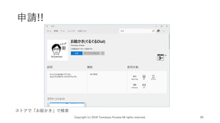 申請!!
Copyright (c) 2018 Tomokazu Kizawa All rights reserved. 60
ストアで「お絵かき」で検索
 