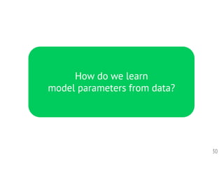 30
How do we learn
model parameters from data?
 